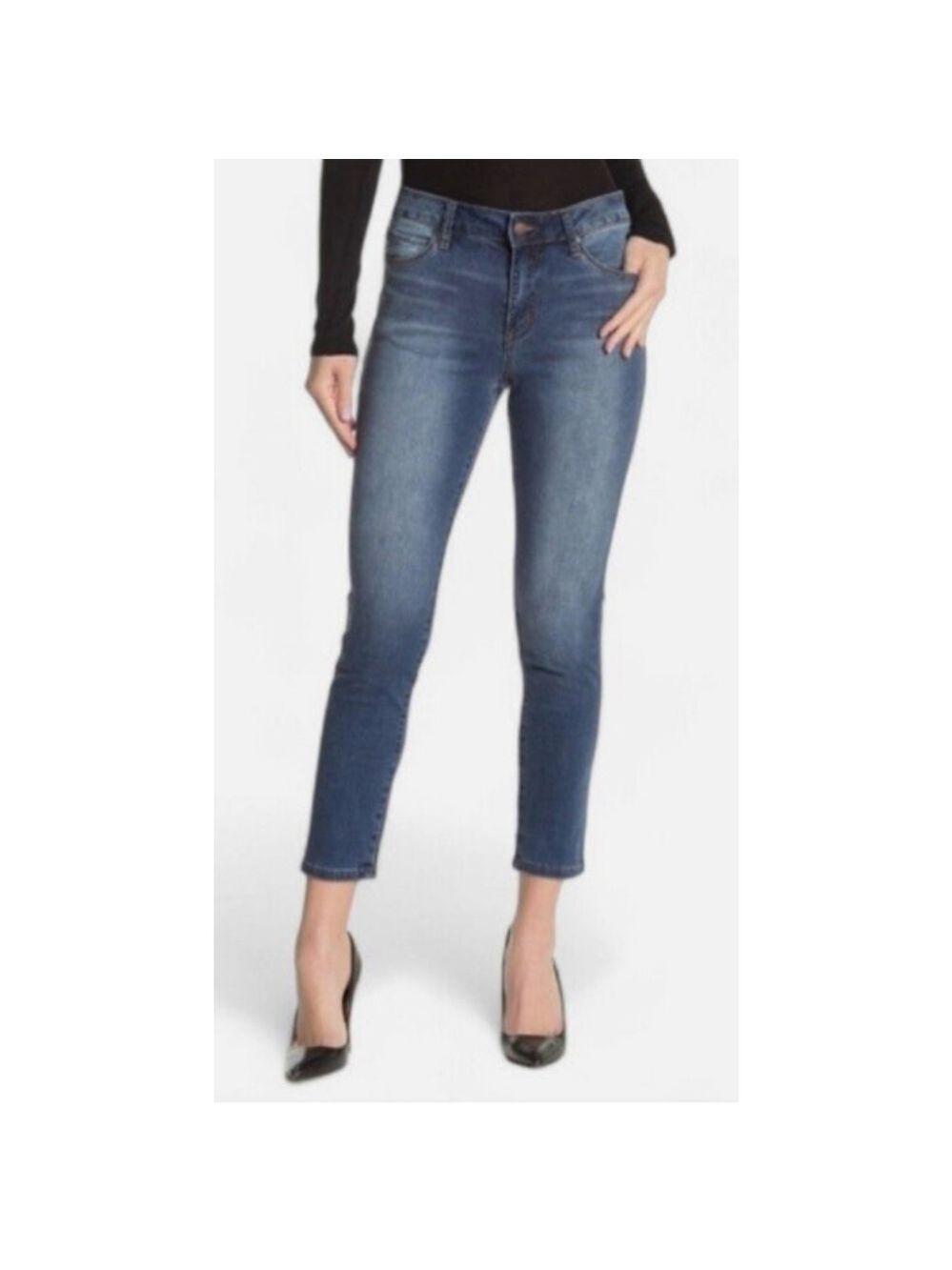 Tahari Chloe Skinny Fit solution Slimming Jeans Size 10 Blue Denim